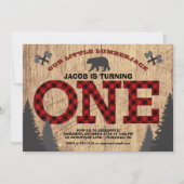 Rustic Lumberjack Buffalo eerste verjaardag Kaart (Voorkant)