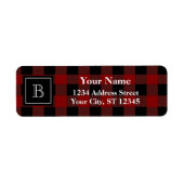 Rustic Lumberjack Buffalo Pset Monogrammed Etiket (Voorkant)