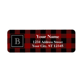 Rustic Lumberjack Buffalo Pset Monogrammed Etiket