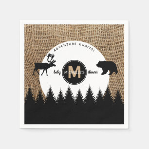 Rustic Lumberjack Camping Adventure-Baby shower Servet