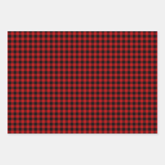 Rustic Lumberjack Plaid Red Green Black White Inpakpapier Vel (Voorkant 2)