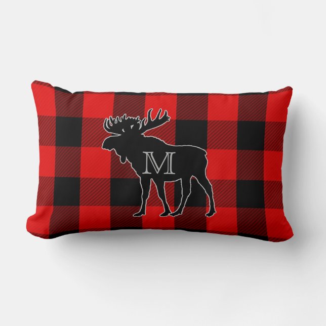 Rustic Lumberjack Play | Monogram Moose Lumbar Kussen (Voorkant)