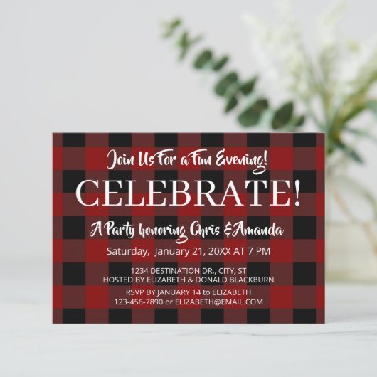 Rustic Lumberjack Pset Celebration Event Occasion Kaart (Staand voorkant)