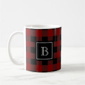 Rustic Lumberjack Pset Pattern Monogram Initiaal Koffiemok (Links)