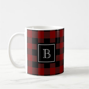 Rustic Lumberjack Pset Pattern Monogram Initiaal Koffiemok