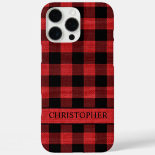 Rustic Lumberjack Red Black Buffalo Pset Name iPhone 16 Pro Max Hoesje