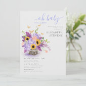 Rustic Lush Sunflower Elegant Boy Baby shower Kaart (Staand voorkant)