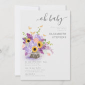 Rustic Lush Sunflower Geslacht Neutraal Baby showe Kaart (Voorkant)