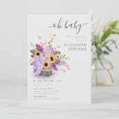 Rustic Lush Sunflower Geslacht Neutraal Baby showe Kaart (Staand voorkant)