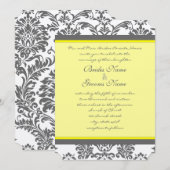 Rustic Luxe Charcoal Grey and Yellow Wedding Kaart (Voorkant / Achterkant)