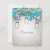 Rustic Luxe Mason Jar Navy Turquoise Kaart (Voorkant)