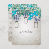 Rustic Luxe Mason Jar Navy Turquoise Kaart (Voorkant / Achterkant)