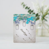 Rustic Luxe Mason Jar Navy Turquoise Kaart (Staand voorkant)