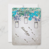 Rustic Luxe Mason Jar Navy Turquoise Kaart (Voorkant)
