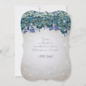 Rustic Luxe Mason Jar Navy Turquoise Peacock Kaart (Achterkant)