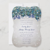 Rustic Luxe Mason Jar Navy Turquoise Peacock Kaart (Voorkant)