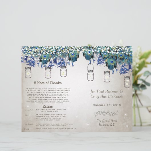 Rustic Luxe Mason Jar Peacock Programma (Staand voorkant)