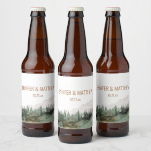 Rustic Luxe Natuur buitengebergte Bier Etiket