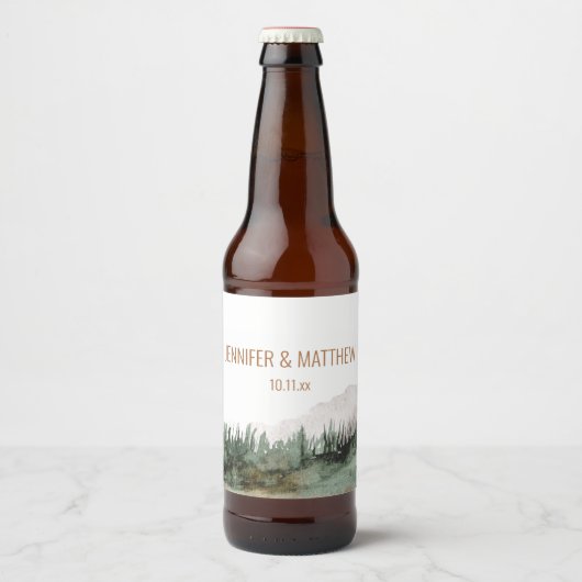 Rustic Luxe Natuur buitengebergte Bier Etiket (Voorkant)