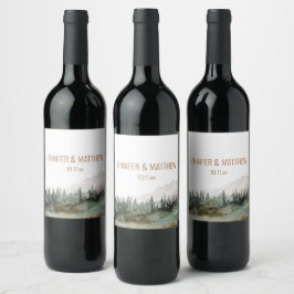 Rustic Luxe Natuur buitengebergte Wijn Etiket
