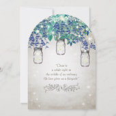 Rustic Luxe Navy en Turquoise Mason Jar Kaart (Achterkant)