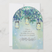 Rustic Luxe Navy Gold Green Mason Jar Kaart (Achterkant)