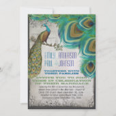 Rustic Luxe Peacock  veren Kaart (Voorkant)