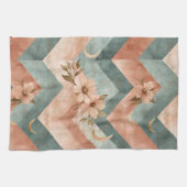 Rustic Maan Bloem Chevron Aards Patroon (10) Theedoek (Horizontaal)