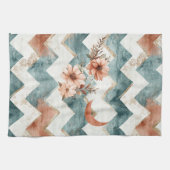 Rustic Maan Bloem Chevron Aards Patroon (1) Theedoek (Horizontaal)