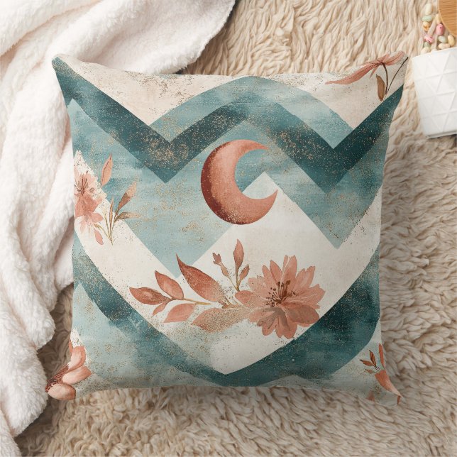 Rustic Maan Bloem Chevron Aards Patroon (2) Kussen (Deken)