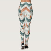 Rustic Maan Bloem Chevron Aards Patroon (3) Leggings (Achterkant)