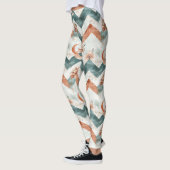 Rustic Maan Bloem Chevron Aards Patroon (3) Leggings (Links)