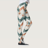Rustic Maan Bloem Chevron Aards Patroon (3) Leggings (Rechts)