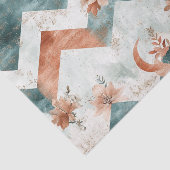 Rustic Maan Bloem Chevron Aards Patroon (3) Tissuepapier (Detail)