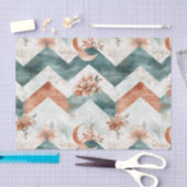 Rustic Maan Bloem Chevron Aards Patroon (3) Tissuepapier (Craft)