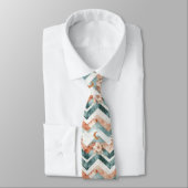 Rustic Maan Bloem Chevron Aards Patroon (4) Stropdas (Gebonden)