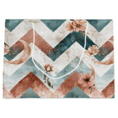 Rustic Maan Bloem Chevron Aards Patroon (5) Groot Cadeauzakje (Voorkant)