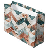 Rustic Maan Bloem Chevron Aards Patroon (5) Groot Cadeauzakje (Voorkant Gekanteld)