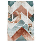 Rustic Maan Bloem Chevron Aards Patroon (5) Medium Cadeauzakje (Voorkant)