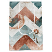 Rustic Maan Bloem Chevron Aards Patroon (5) Medium Cadeauzakje (Achterkant)
