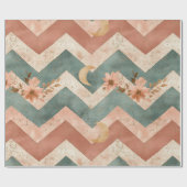 Rustic Maan Bloem Chevron Aards Patroon (6) Cadeaupapier (Vlak)