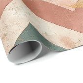 Rustic Maan Bloem Chevron Aards Patroon (6) Cadeaupapier (Rol Hoek)