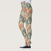 Rustic Maan Bloem Chevron Aards Patroon (6) Leggings (Links)