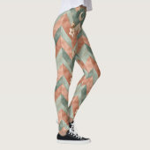 Rustic Maan Bloem Chevron Aards Patroon (6) Leggings (Rechts)