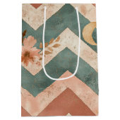 Rustic Maan Bloem Chevron Aards Patroon (6) Medium Cadeauzakje (Achterkant)