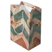 Rustic Maan Bloem Chevron Aards Patroon (6) Medium Cadeauzakje (Achterkant Gekanteld)