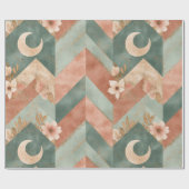 Rustic Maan Bloem Chevron Aards Patroon (7) Cadeaupapier (Vlak)