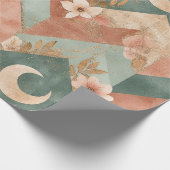 Rustic Maan Bloem Chevron Aards Patroon (7) Cadeaupapier (Hoek)