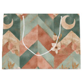 Rustic Maan Bloem Chevron Aards Patroon (7) Groot Cadeauzakje (Voorkant)