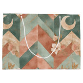 Rustic Maan Bloem Chevron Aards Patroon (7) Groot Cadeauzakje (Achterkant)